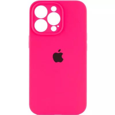 Чохол Silicone Case Full Camera Protective (AA) для Apple iPhone 14 Pro Max (6.7") Рожевий / Barbie pink