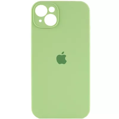 Чохол Silicone Case Full Camera Protective (AA) для Apple iPhone 15 Plus (6.7") М'ятний / Mint
