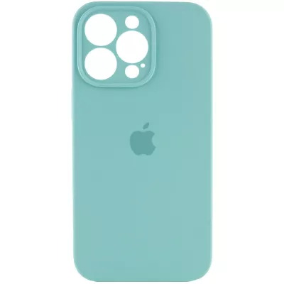 Чохол Silicone Case Full Camera Protective (AA) для Apple iPhone 15 Pro (6.1") Бірюзовий / Marine Green