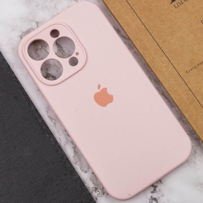 Чохол Silicone Case Full Camera Protective (AA) для Apple iPhone 15 Pro Max (6.7") Рожевий / Chalk Pink