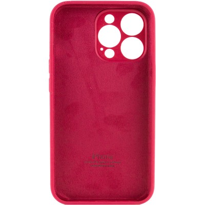 Чохол Silicone Case Full Camera Protective (AA) для Apple iPhone 15 Pro Max (6.7") Червоний / Rose Red