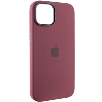 Чохол Silicone Case Metal Buttons (AA) для Apple iPhone 12 Pro Max (6.7") Бордовий / Plum