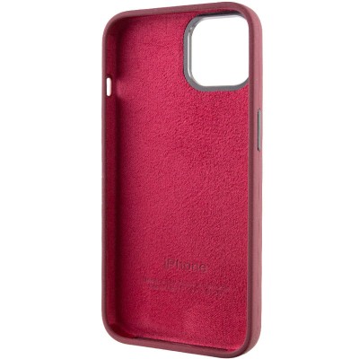 Чохол Silicone Case Metal Buttons (AA) для Apple iPhone 12 Pro Max (6.7") Бордовий / Plum