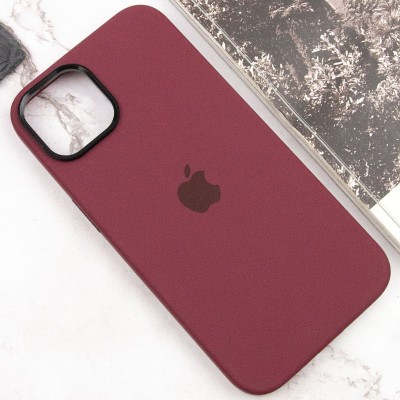 Чохол Silicone Case Metal Buttons (AA) для Apple iPhone 12 Pro Max (6.7") Бордовий / Plum