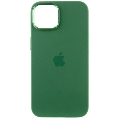 Чохол Silicone Case Metal Buttons (AA) для Apple iPhone 12 Pro Max (6.7") Зелений / Clover