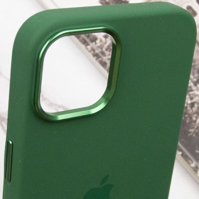 Чохол Silicone Case Metal Buttons (AA) для Apple iPhone 12 Pro Max (6.7") Зелений / Clover