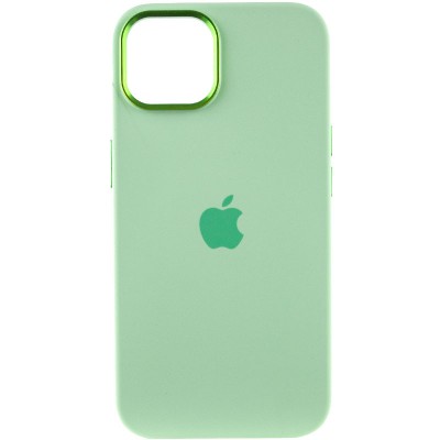 Чохол Silicone Case Metal Buttons (AA) для Apple iPhone 12 Pro Max (6.7") Зелений / Pistachio