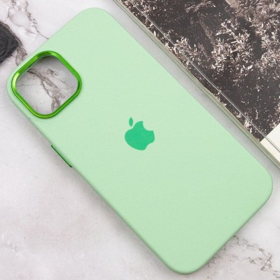 Чохол Silicone Case Metal Buttons (AA) для Apple iPhone 12 Pro Max (6.7") Зелений / Pistachio
