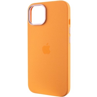 Чохол Silicone Case Metal Buttons (AA) для Apple iPhone 12 Pro Max (6.7") Помаранчевий / Marigold