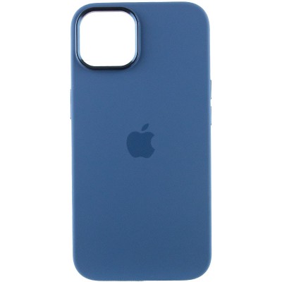 Чохол Silicone Case Metal Buttons (AA) для Apple iPhone 12 Pro Max (6.7") Синій / Blue Jay