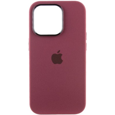 Чохол Silicone Case Metal Buttons (AA) для Apple iPhone 13 Pro (6.1") Бордовий / Plum