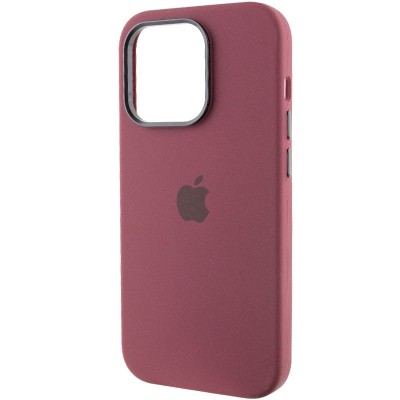 Чохол Silicone Case Metal Buttons (AA) для Apple iPhone 13 Pro (6.1") Бордовий / Plum