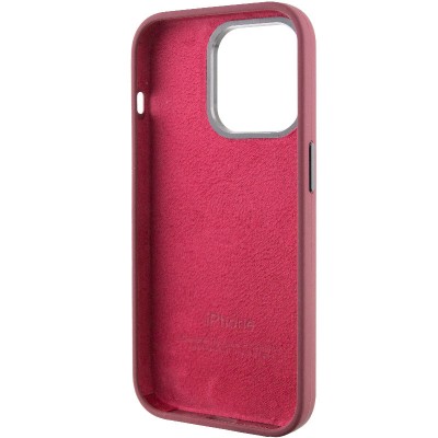 Чохол Silicone Case Metal Buttons (AA) для Apple iPhone 13 Pro (6.1") Бордовий / Plum