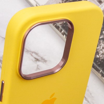 Чохол Silicone Case Metal Buttons (AA) для Apple iPhone 13 Pro Max (6.7") Жовтий / Sunglow