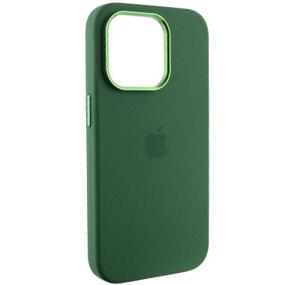 Чохол Silicone Case Metal Buttons (AA) для Apple iPhone 13 Pro Max (6.7") Зелений / Clover