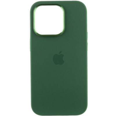 Чохол Silicone Case Metal Buttons (AA) для Apple iPhone 13 Pro Max (6.7") Зелений / Clover