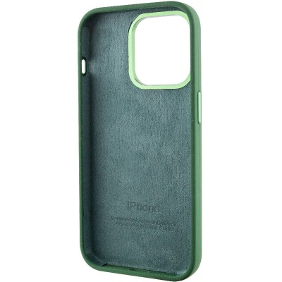 Чохол Silicone Case Metal Buttons (AA) для Apple iPhone 13 Pro Max (6.7") Зелений / Clover