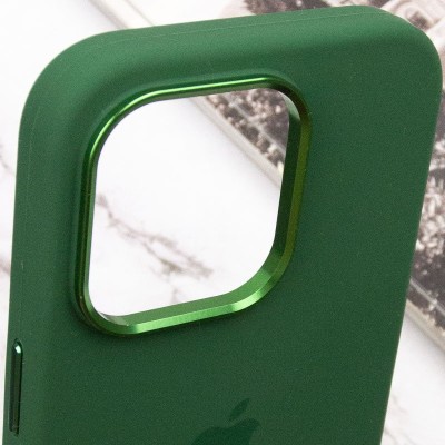 Чохол Silicone Case Metal Buttons (AA) для Apple iPhone 13 Pro Max (6.7") Зелений / Clover
