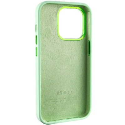 Чохол Silicone Case Metal Buttons (AA) для Apple iPhone 13 Pro Max (6.7") Зелений / Pistachio