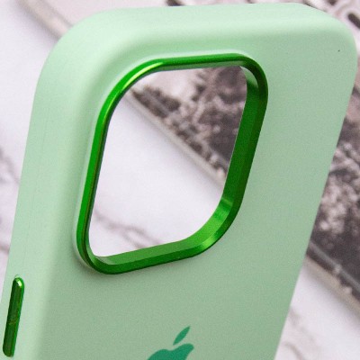 Чохол Silicone Case Metal Buttons (AA) для Apple iPhone 13 Pro Max (6.7") Зелений / Pistachio