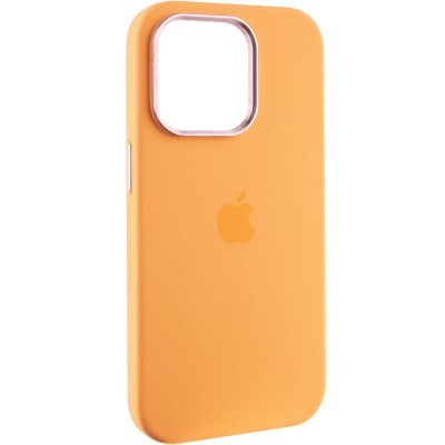 Чохол Silicone Case Metal Buttons (AA) для Apple iPhone 13 Pro Max (6.7") Помаранчевий / Marigold