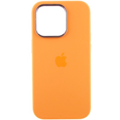 Чохол Silicone Case Metal Buttons (AA) для Apple iPhone 13 Pro Max (6.7") Помаранчевий / Marigold