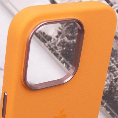 Чохол Silicone Case Metal Buttons (AA) для Apple iPhone 13 Pro Max (6.7") Помаранчевий / Marigold