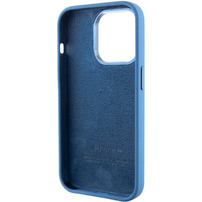 Чохол Silicone Case Metal Buttons (AA) для Apple iPhone 13 Pro Max (6.7") Синій / Blue Jay