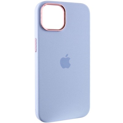 Чохол Silicone Case Metal Buttons (AA) для Apple iPhone 14 (6.1") Блакитний / Cloud Blue
