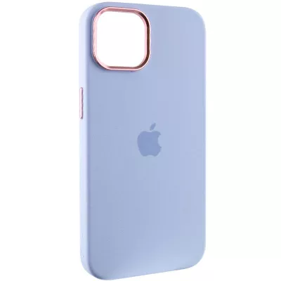 Чохол Silicone Case Metal Buttons (AA) для Apple iPhone 14 (6.1") Блакитний / Cloud Blue