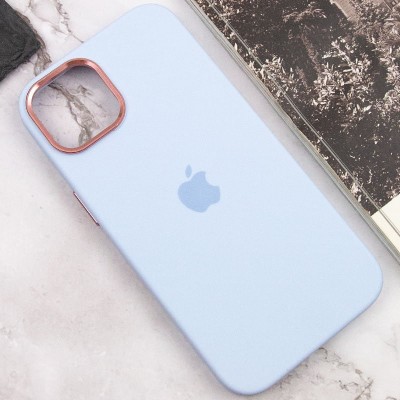 Чохол Silicone Case Metal Buttons (AA) для Apple iPhone 14 (6.1") Блакитний / Cloud Blue