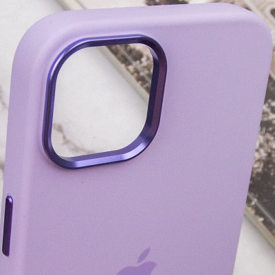 Чохол Silicone Case Metal Buttons (AA) для Apple iPhone 14 (6.1") Бузковий / Lilac