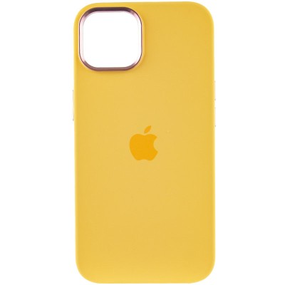 Чохол Silicone Case Metal Buttons (AA) для Apple iPhone 14 (6.1") Жовтий / Sunglow