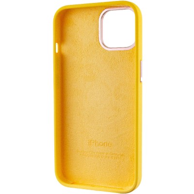 Чохол Silicone Case Metal Buttons (AA) для Apple iPhone 14 (6.1") Жовтий / Sunglow