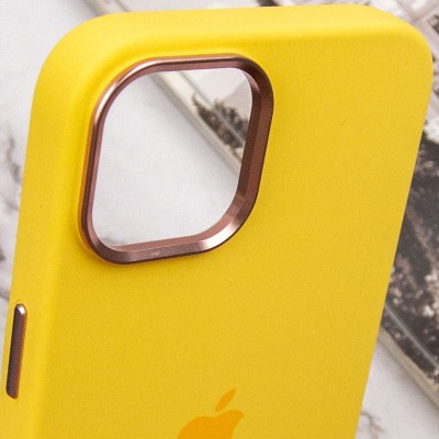 Чохол Silicone Case Metal Buttons (AA) для Apple iPhone 14 (6.1") Жовтий / Sunglow