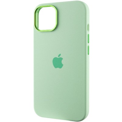 Чохол Silicone Case Metal Buttons (AA) для Apple iPhone 14 (6.1") Зелений / Pistachio