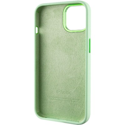 Чохол Silicone Case Metal Buttons (AA) для Apple iPhone 14 (6.1") Зелений / Pistachio