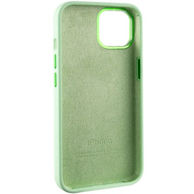 Чохол Silicone Case Metal Buttons (AA) для Apple iPhone 14 (6.1") Зелений / Pistachio