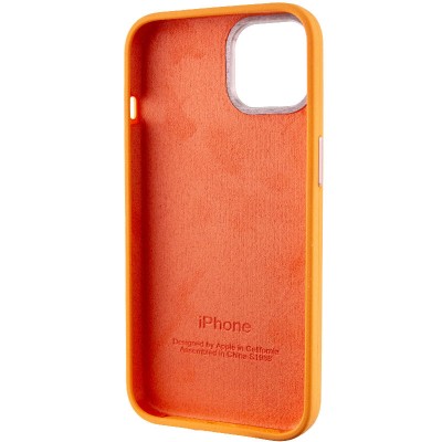 Чохол Silicone Case Metal Buttons (AA) для Apple iPhone 14 (6.1") Помаранчевий / Marigold