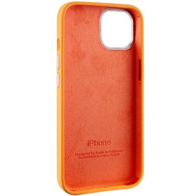 Чохол Silicone Case Metal Buttons (AA) для Apple iPhone 14 (6.1") Помаранчевий / Marigold