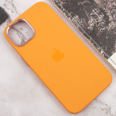 Чохол Silicone Case Metal Buttons (AA) для Apple iPhone 14 (6.1") Помаранчевий / Marigold