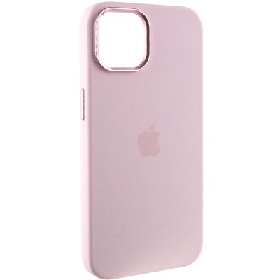 Чохол Silicone Case Metal Buttons (AA) для Apple iPhone 14 (6.1") Рожевий / Chalk Pink