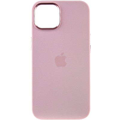 Чохол Silicone Case Metal Buttons (AA) для Apple iPhone 14 (6.1") Рожевий / Chalk Pink