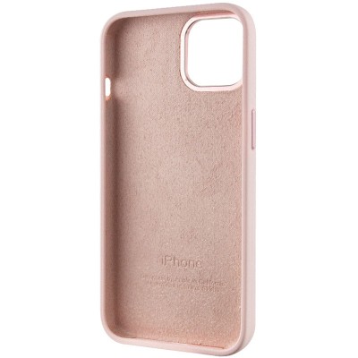 Чохол Silicone Case Metal Buttons (AA) для Apple iPhone 14 (6.1") Рожевий / Chalk Pink
