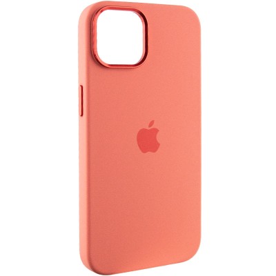 Чохол Silicone Case Metal Buttons (AA) для Apple iPhone 14 (6.1") Рожевий / Pink Pomelo