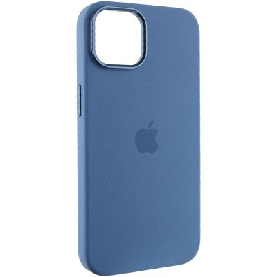 Чохол Silicone Case Metal Buttons (AA) для Apple iPhone 14 (6.1") Синій / Blue Jay