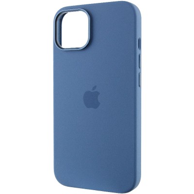 Чохол Silicone Case Metal Buttons (AA) для Apple iPhone 14 (6.1") Синій / Blue Jay