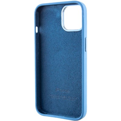 Чохол Silicone Case Metal Buttons (AA) для Apple iPhone 14 (6.1") Синій / Blue Jay