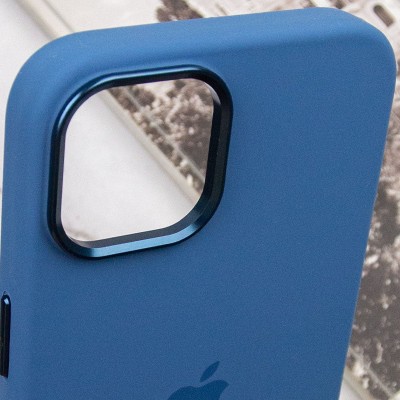 Чохол Silicone Case Metal Buttons (AA) для Apple iPhone 14 (6.1") Синій / Blue Jay