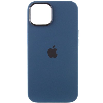 Чохол Silicone Case Metal Buttons (AA) для Apple iPhone 14 (6.1") Синій / StromBlue
